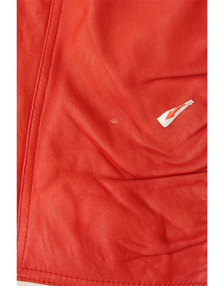 VINTAGE Veste de course en cuir court pour femme IT 42 Cuir rouge moyen