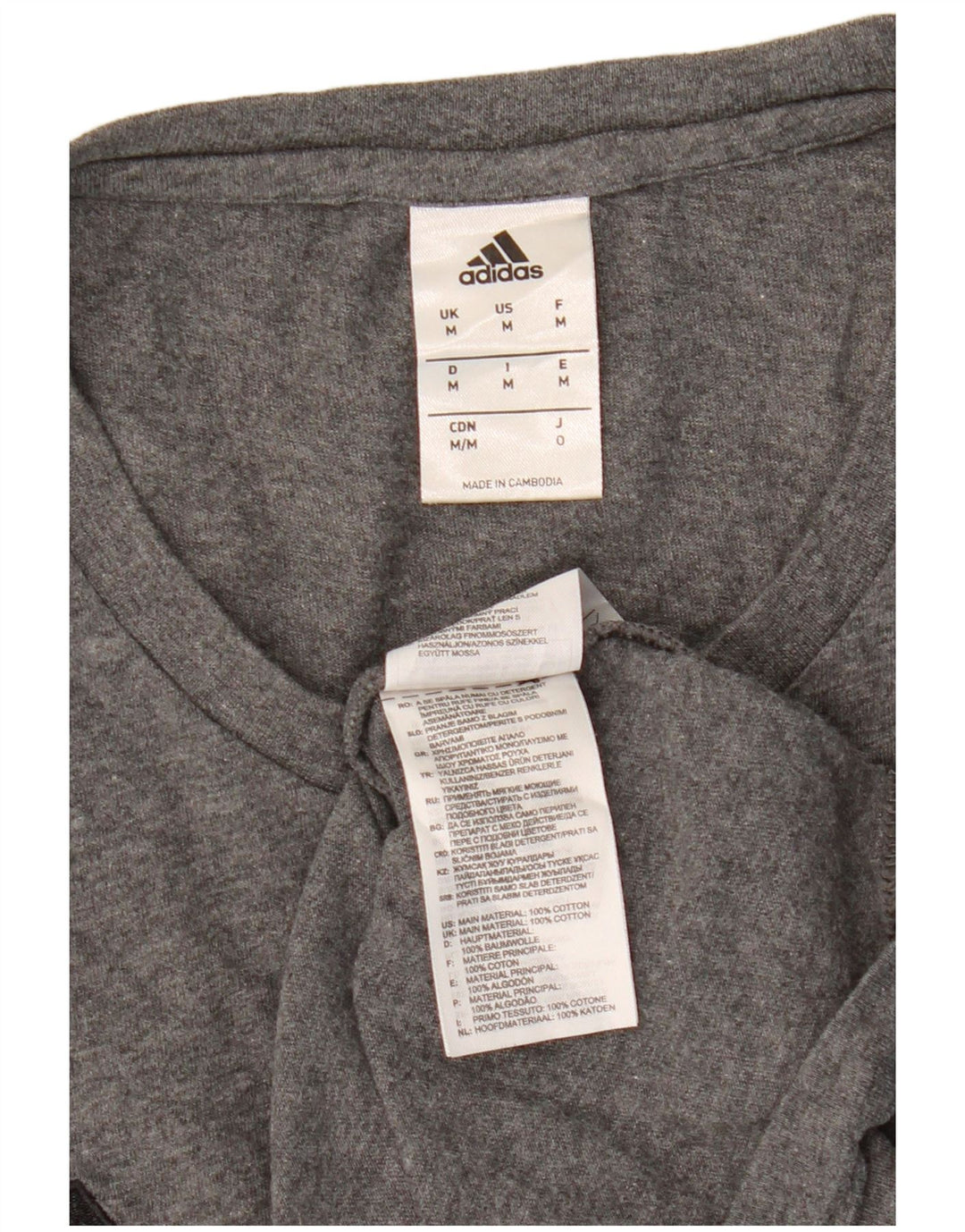 Adidas T-Shirt Homme Gris Moyen Coton
