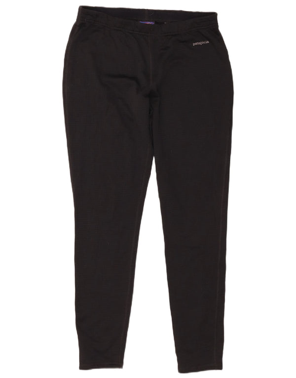 Patagonia Femmes Polartec Leggings UK 16 Grand Noir Polyester