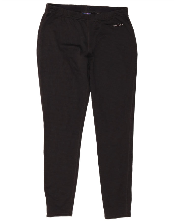 Patagonia Femmes Polartec Leggings UK 16 Grand Noir Polyester