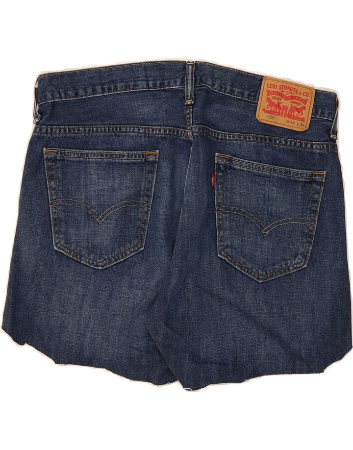 LEVI'S Womens 569 Denim Shorts W34 Large Navy Blue Vintage Levi's and Second-Hand Levi's from Messina Hembry 