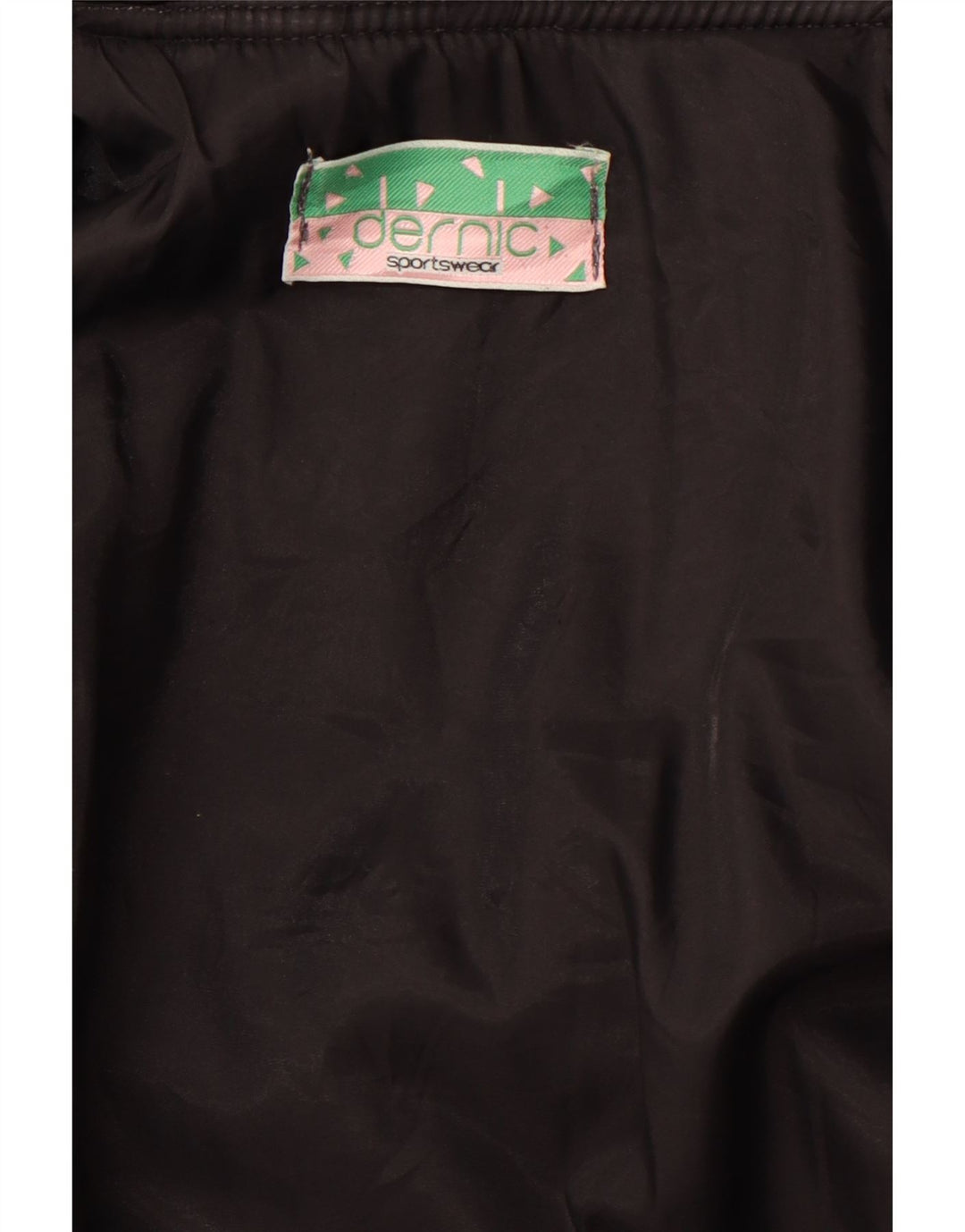 DERNIC Mens Alaska Naval Base Graphic Bomber Jacket UK 40 Grand Noir années 80