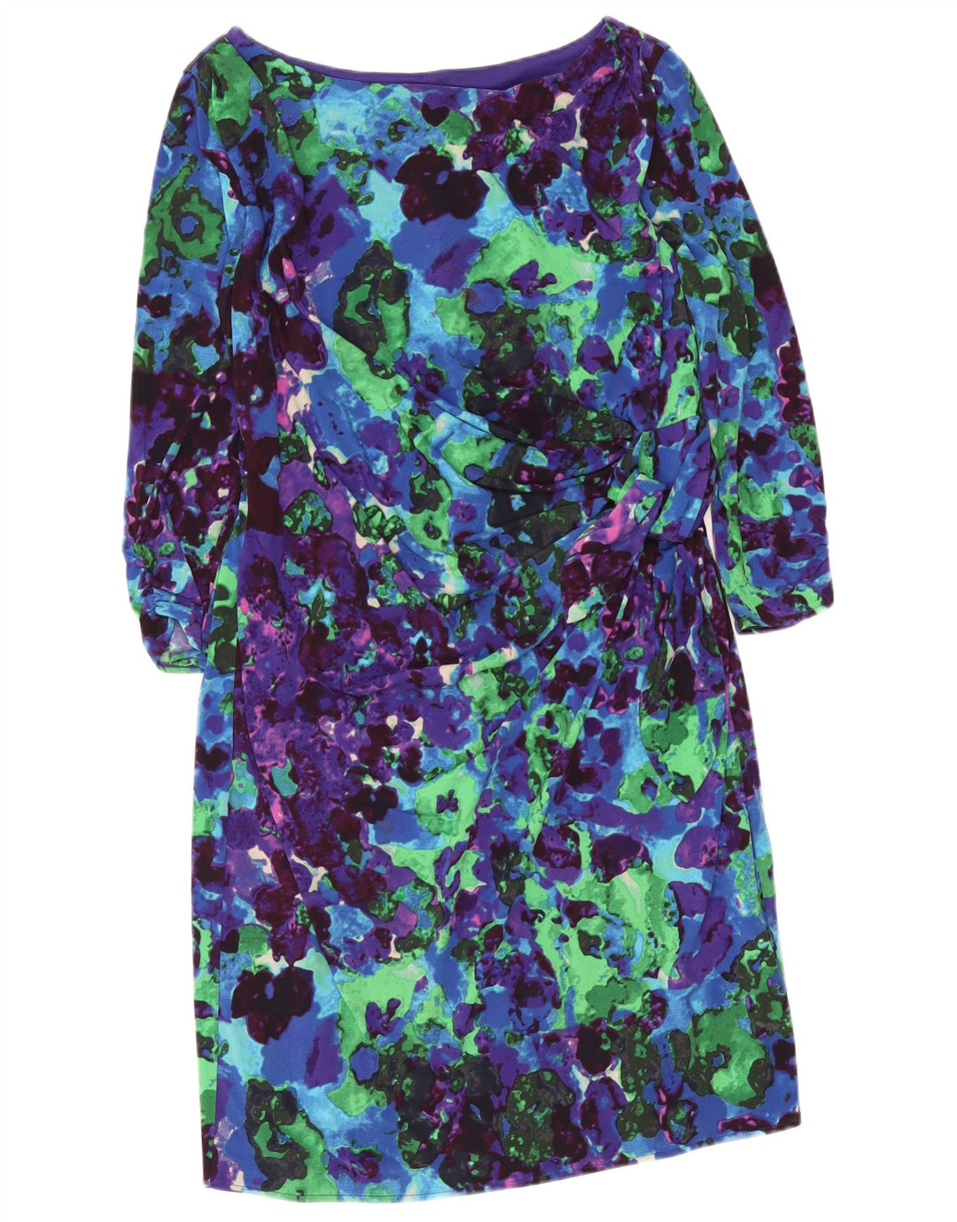 Coast Robe droite à manches 3/4 à motif abstrait pour femme UK 18 XL Bleu