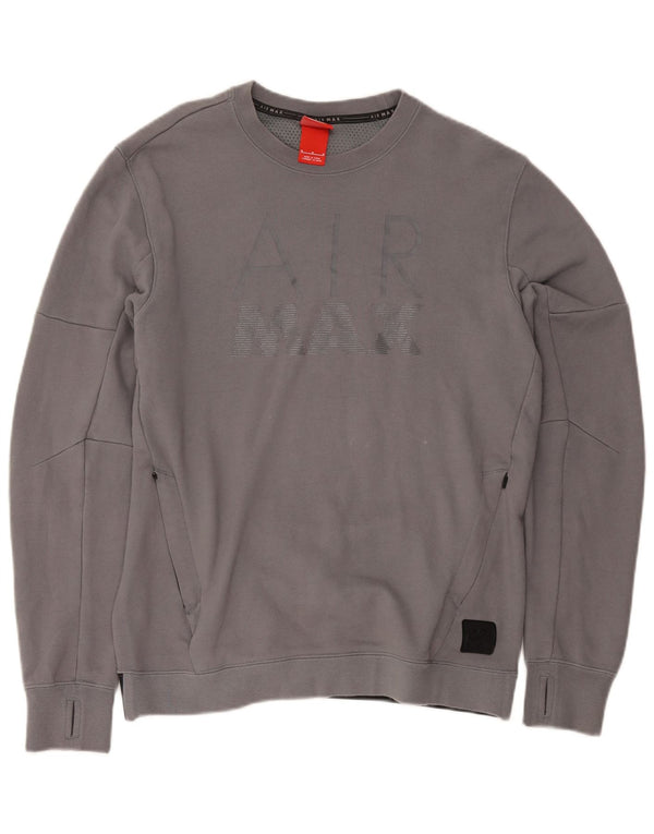 Nike Homme Air Max Graphic Sweatshirt Pull Gris Moyen Coton