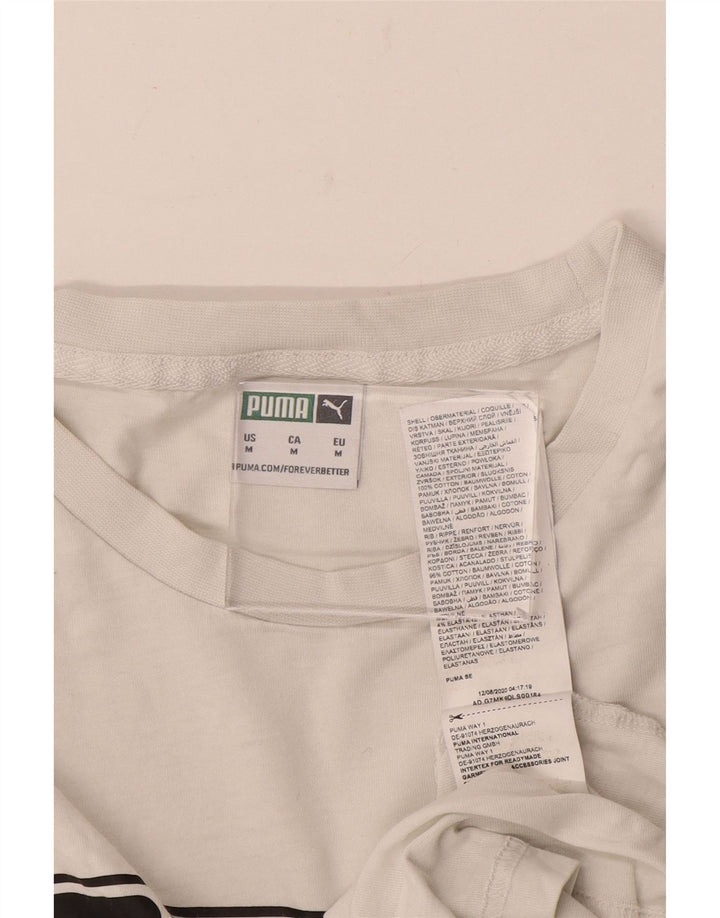 Puma T-Shirt Graphique Homme Blanc Moyen Coton