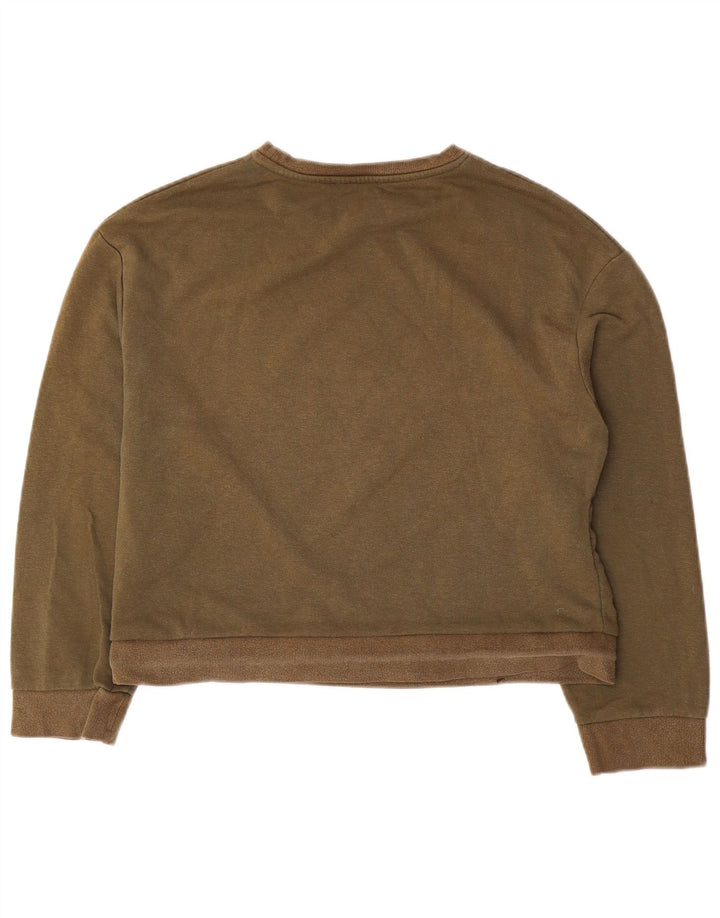Zara Sweat-shirt surdimensionné pour femme UK 10 Petit coton kaki