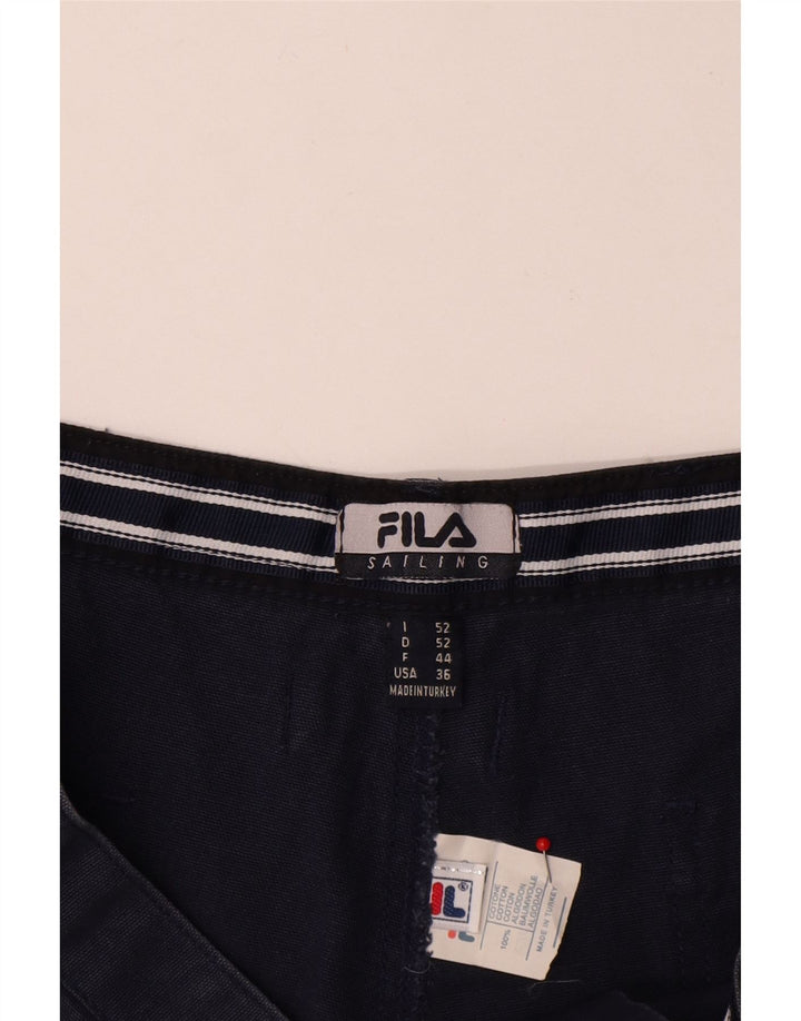 FILA Short Cargo Homme IT 52 XL W36 Bleu Marine Coton