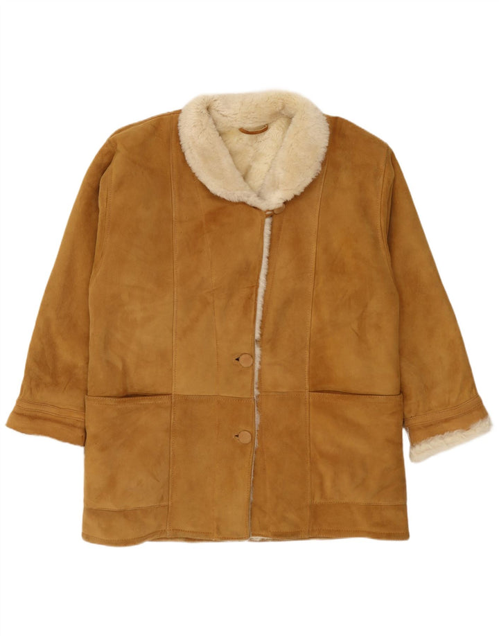 manteau en peau de mouton vintage femme EU 42 Grand Beige