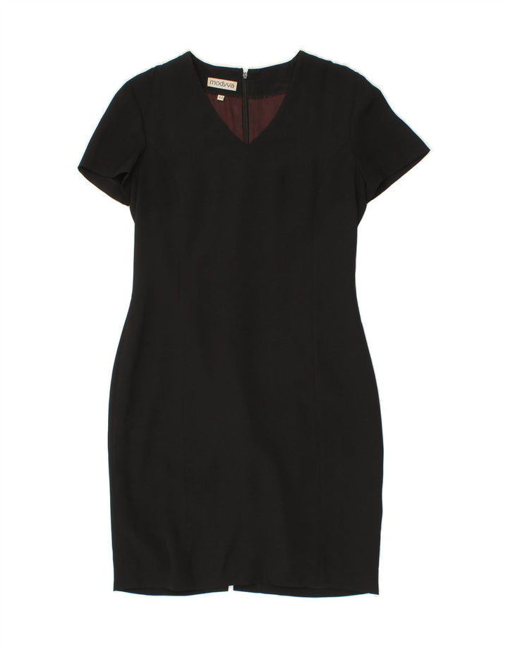 MODYVA Womens Sheath Dress IT 42 Medium Black Vintage Modyva and Second-Hand Modyva from Messina Hembry 