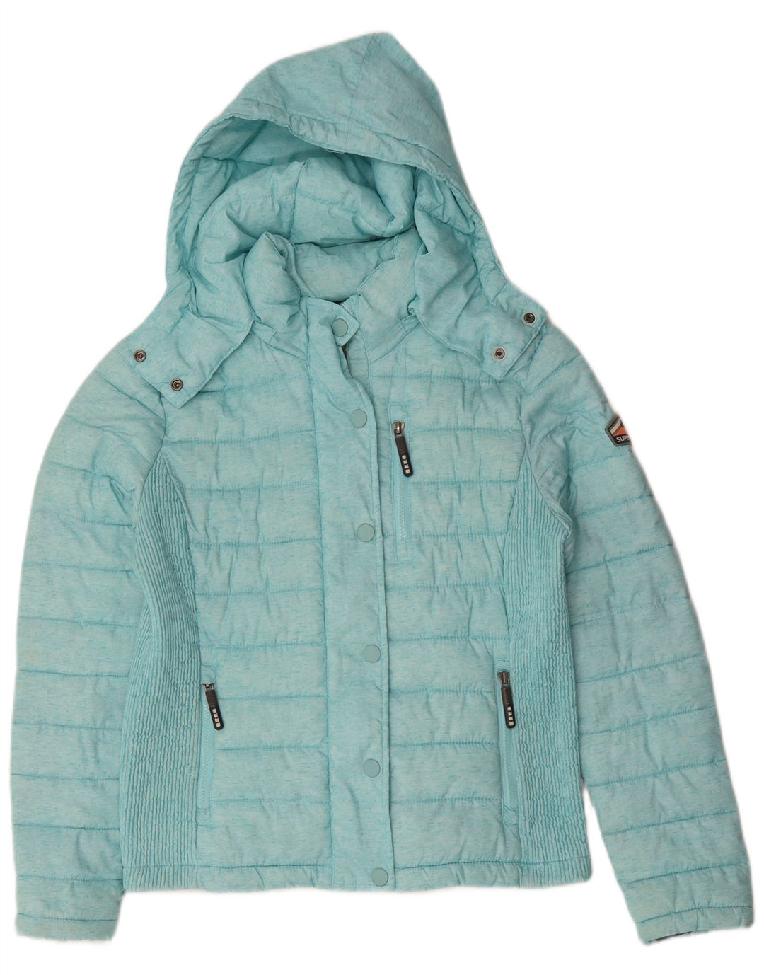 SUPERDRY Veste matelassée à capuche pour femme UK 18 XL Turquoise Polyester