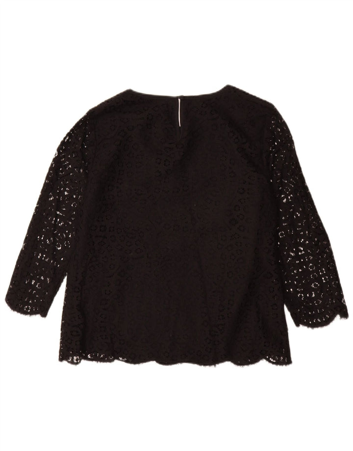 J. CREW Chemisier à manches 3/4 pour femme US 8 en coton floral noir moyen