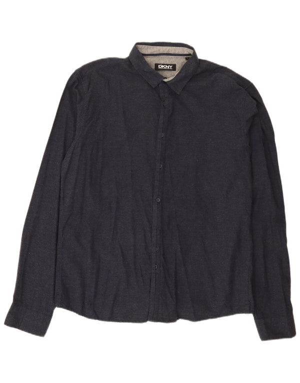 Dkny Chemise Homme XL Bleu Marine Coton