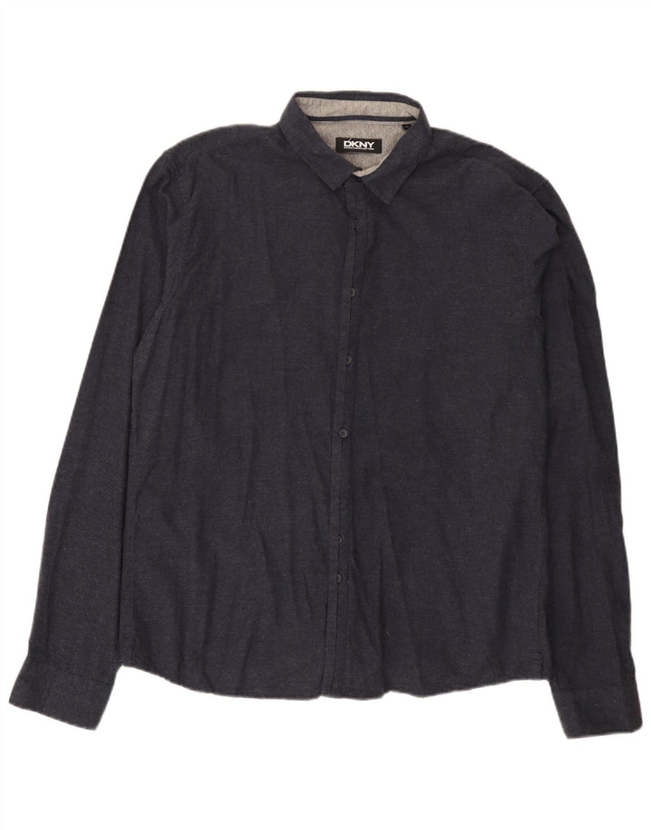Dkny Chemise Homme XL Bleu Marine Coton