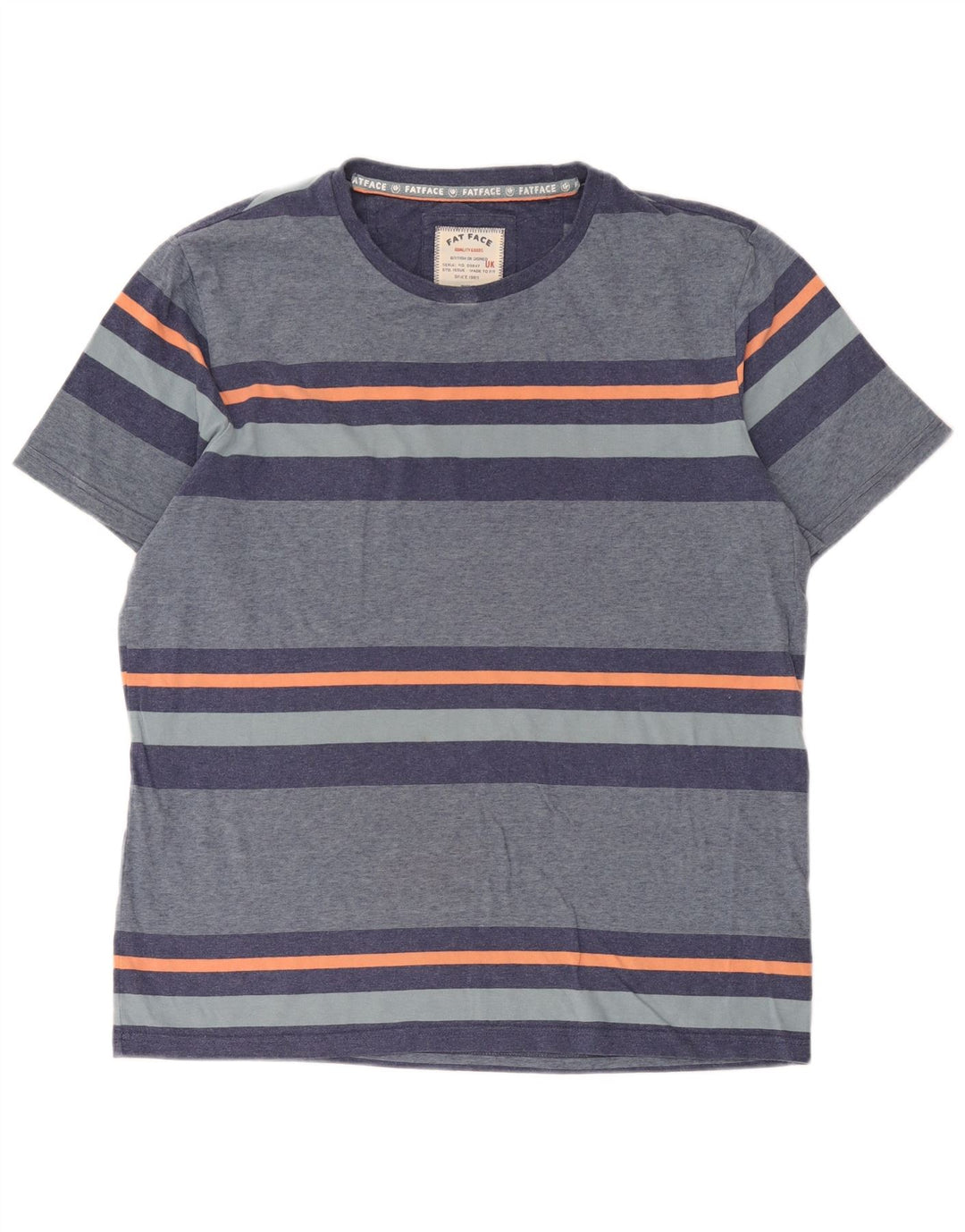 Fat Face T-Shirt Homme Haut Large Bleu Rayé Coton