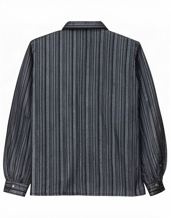 Chemisier femme vintage IT 40 Petite soie rayée bleue