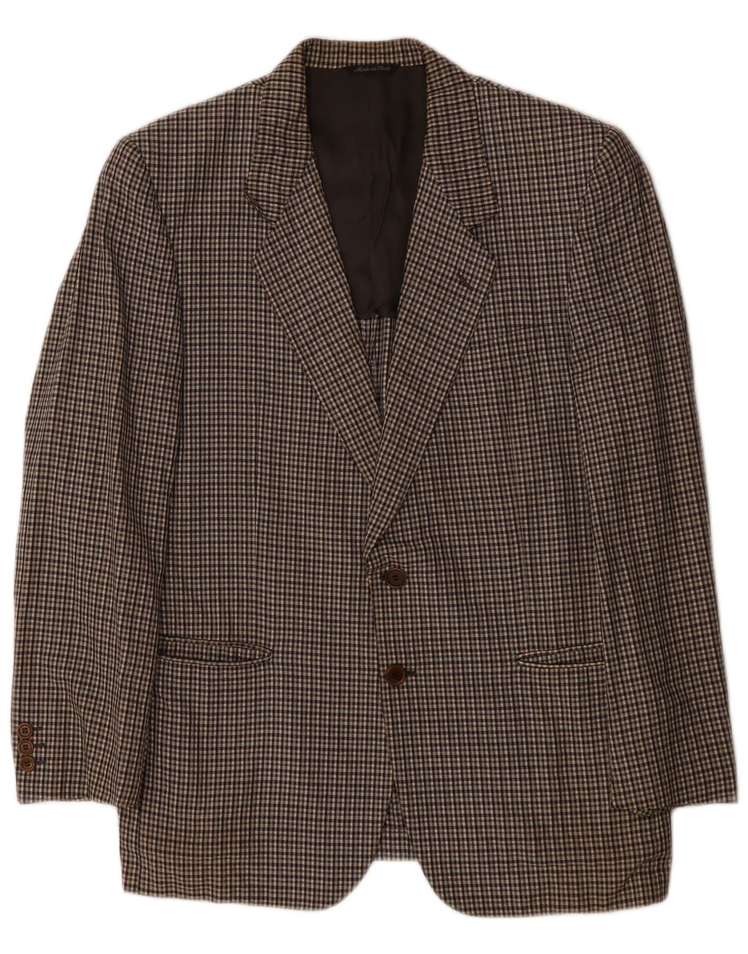 PIERRE CARDIN Mens 2 Button Blazer Jacket IT 48 Medium Grey Check Cotton