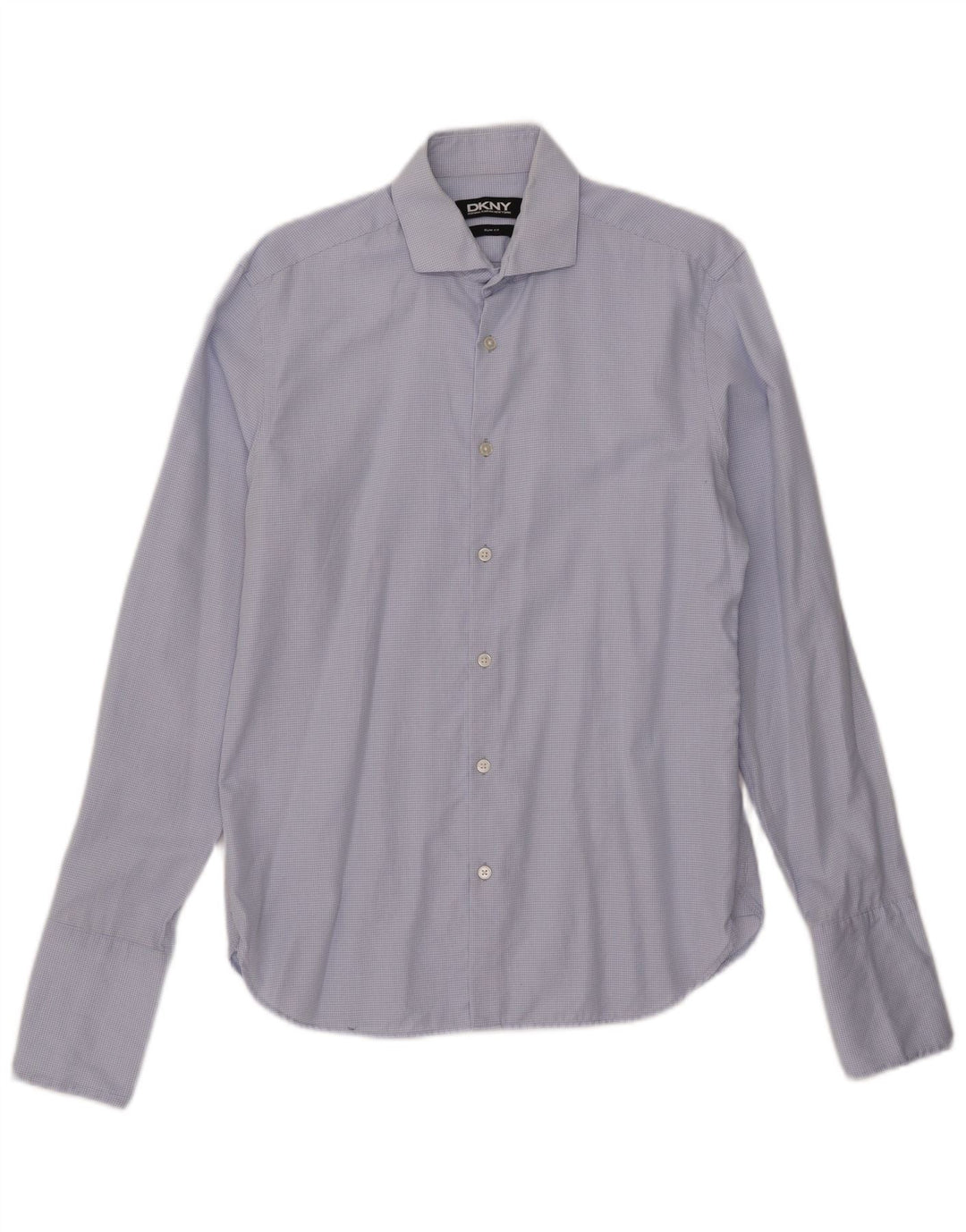 Dkny Chemise formelle coupe slim pour homme Taille 15 1/2 Carreaux bleu moyen