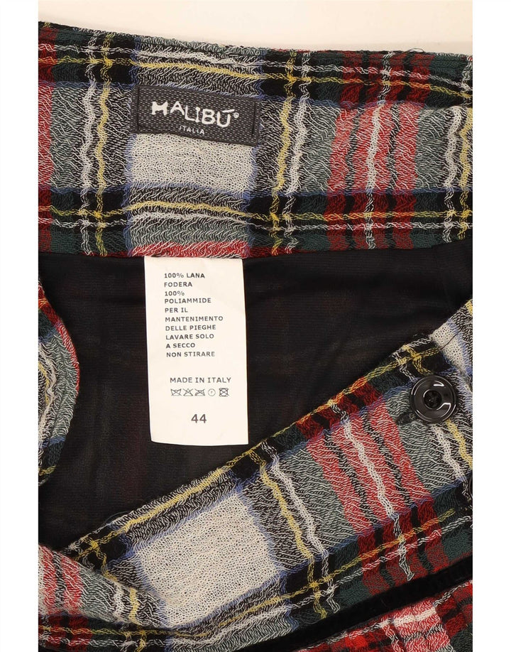 jupe portefeuille plissée femme vintage IT 44 Medium W30 Chèque multicolore