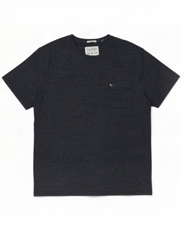 Jack Wills T-Shirt Slim Fit pour Homme en Coton Moucheté Bleu Marine 2XL