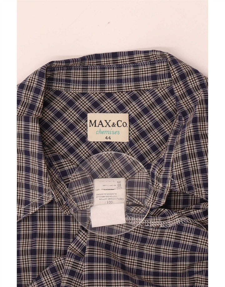 Max & Co. Chemise Femme UK 14 Coton Bleu Marine Moyen à Carreaux