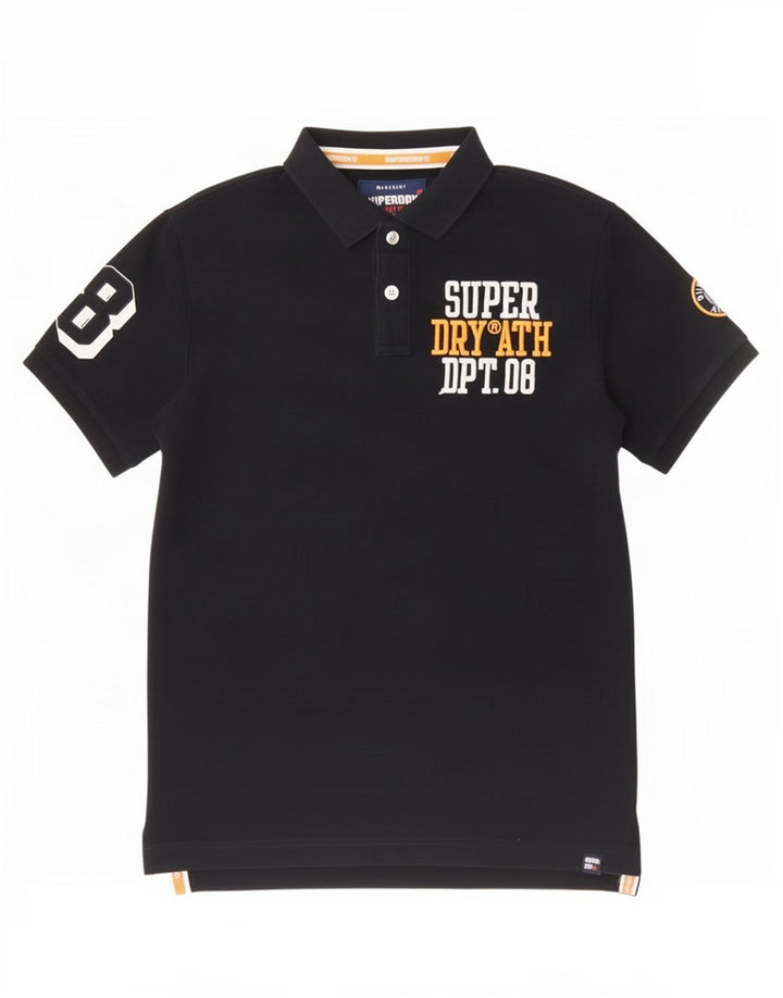 Superdry Polo Graphique Homme Large Noir Coton