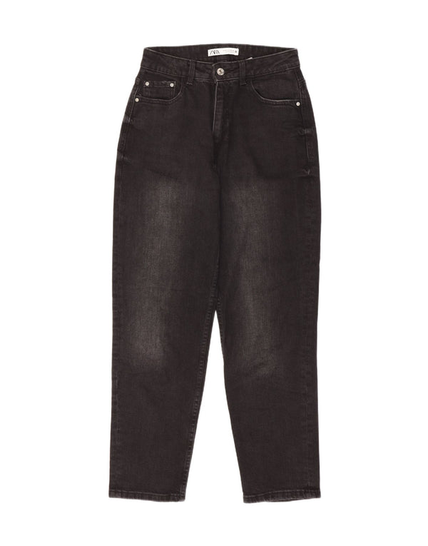 Zara Jean fuselé taille haute pour femme EU 36 XS W26 L28 Coton noir