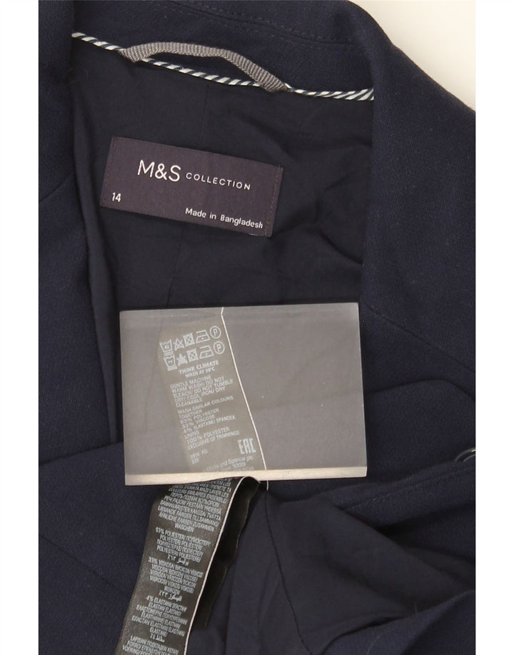 Marks & Spencer Veste blazer à 2 boutons pour femme UK 14 Bleu marine moyen