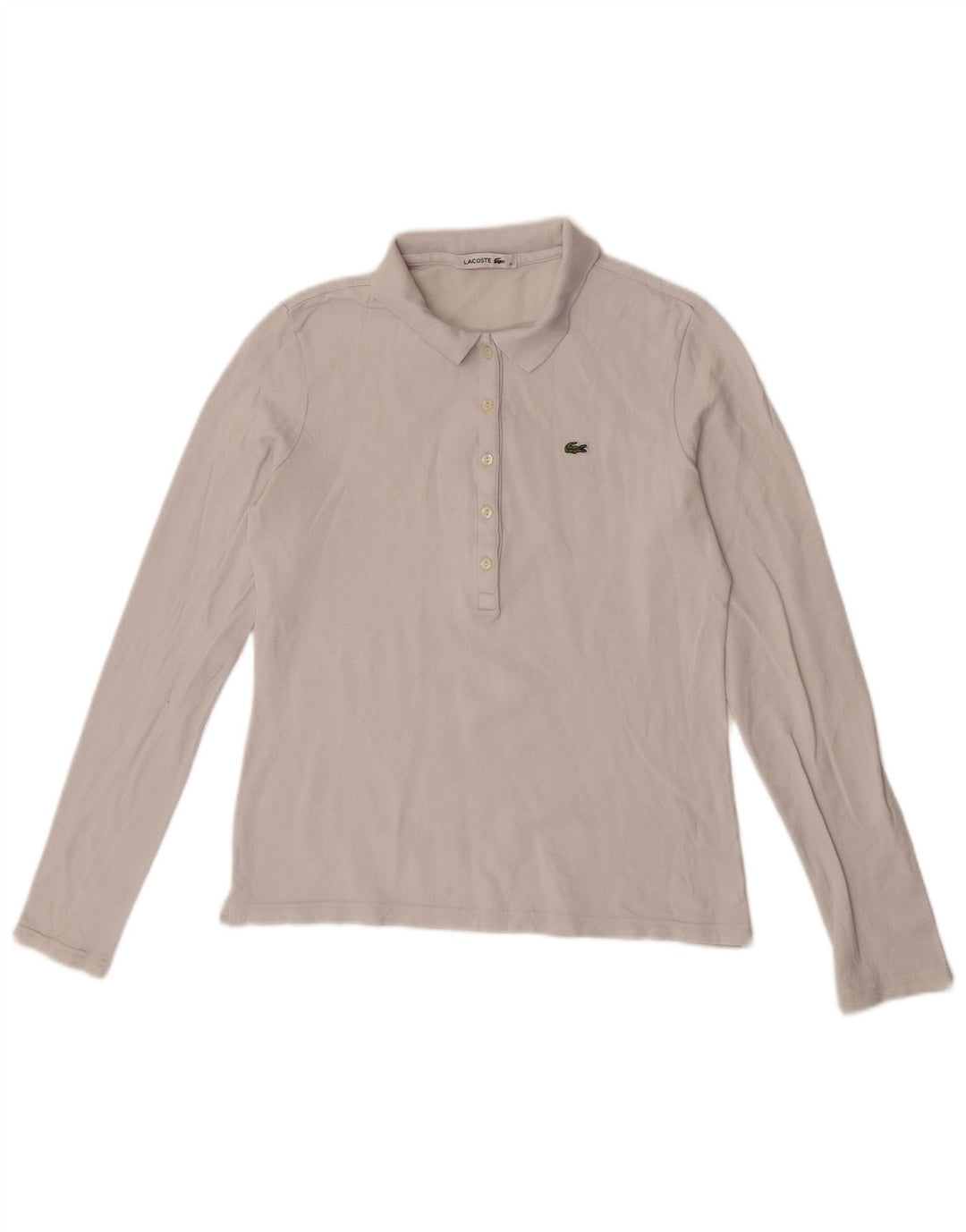Lacoste Polo à manches longues femme taille 40 coton blanc moyen