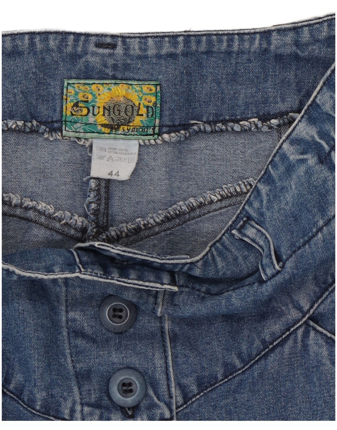 jupe en denim femme vintage IT 44 Moyen W28 Coton Bleu