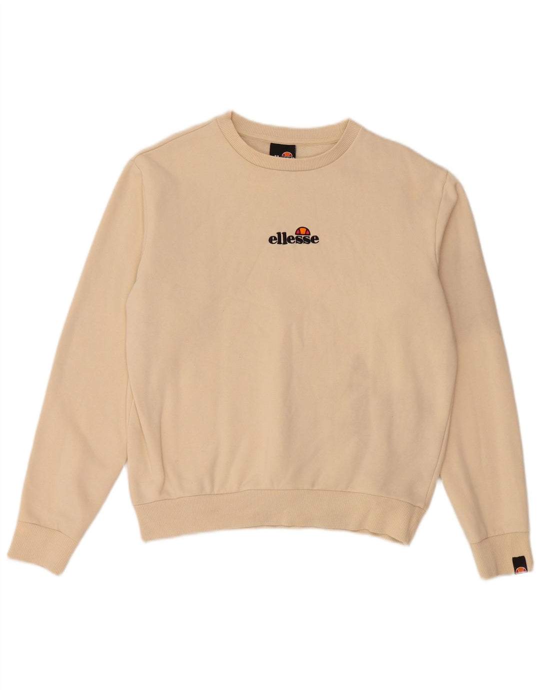 ELLESSE Pull-over surdimensionné graphique pour femme UK 10 Small Beige