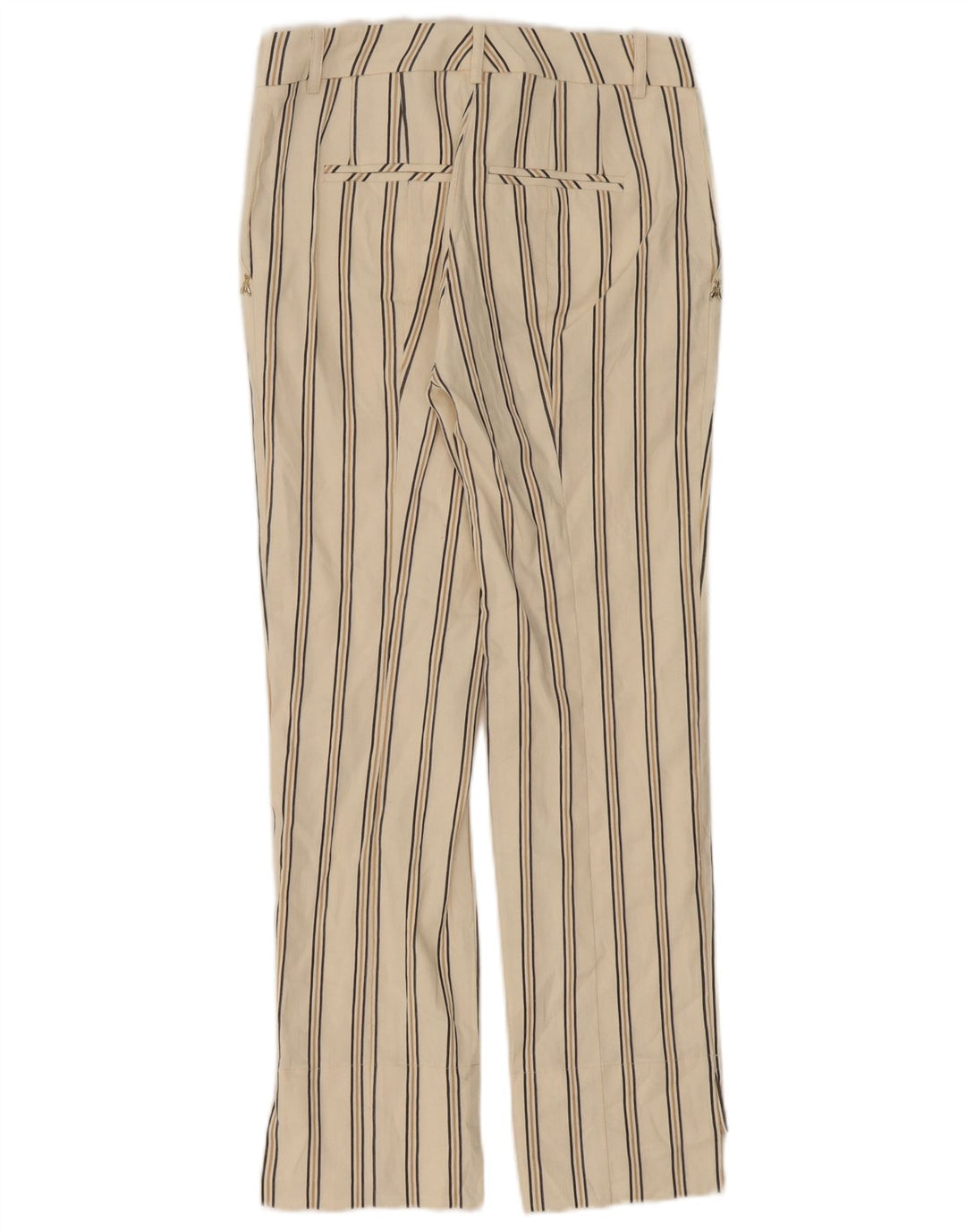 Patrizia Pepe Pantalon Chino Femme IT 42 Medium W28 L27 Lin Blanc Cassé