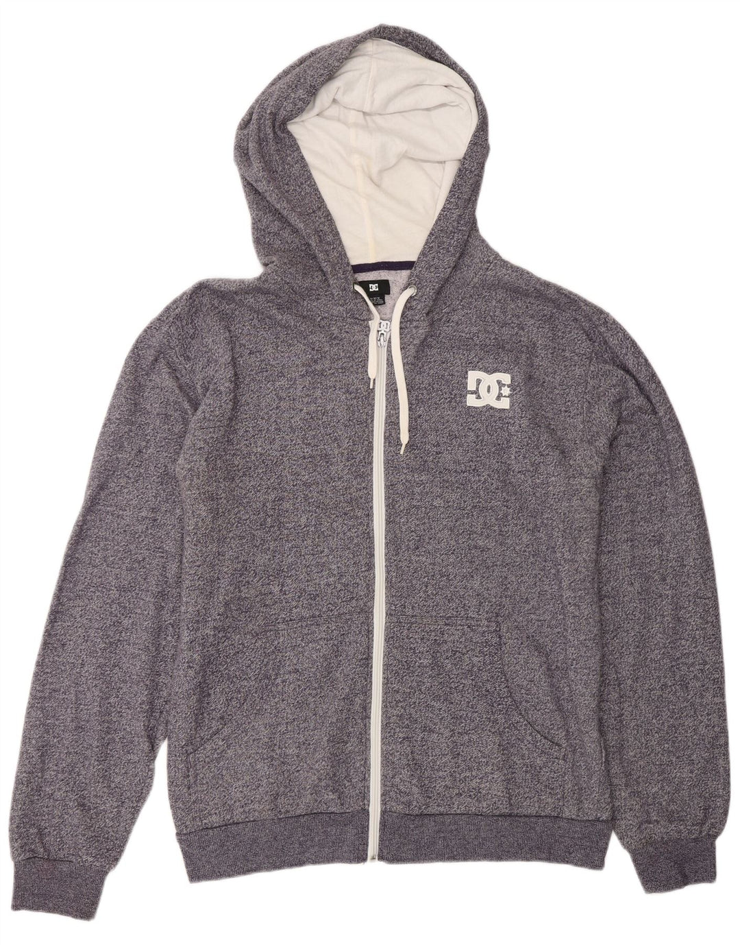 DC Pull à Capuche Zippé Homme Gris Moyen Moucheté Coton