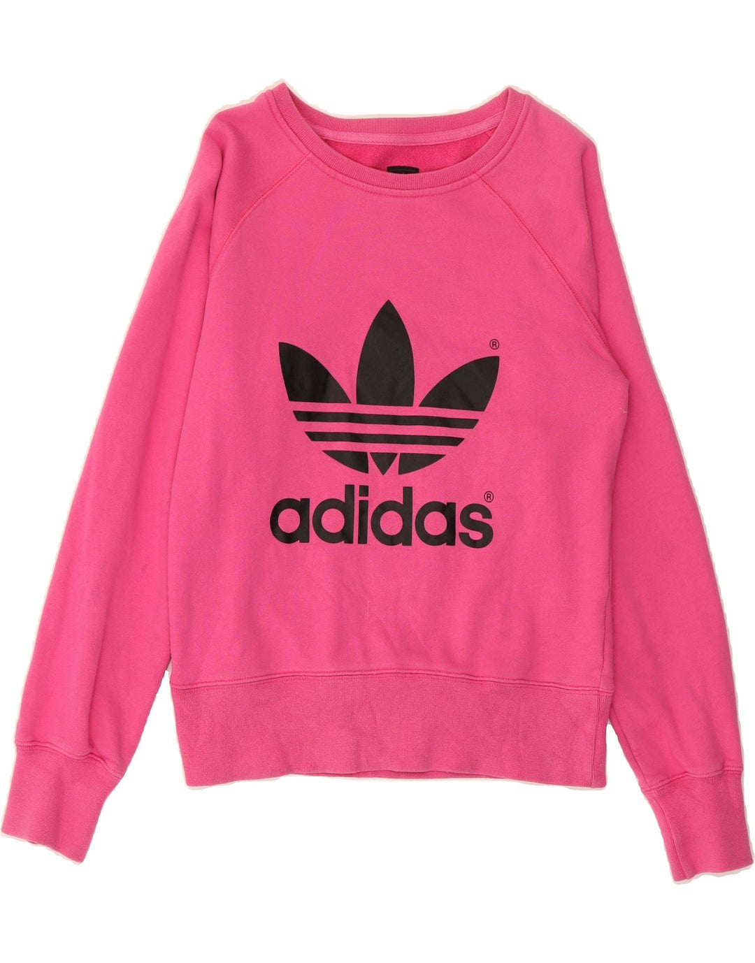 ADIDAS Womens Graphic Sweatshirt Jumper IT 46 Large Pink Cotton Vintage Adidas and Second-Hand Adidas from Messina Hembry 