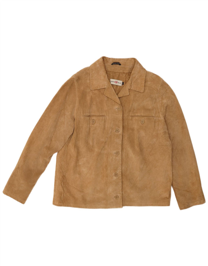 Donna Pelle Veste en daim pour femme IT 52 2XL Cuir beige