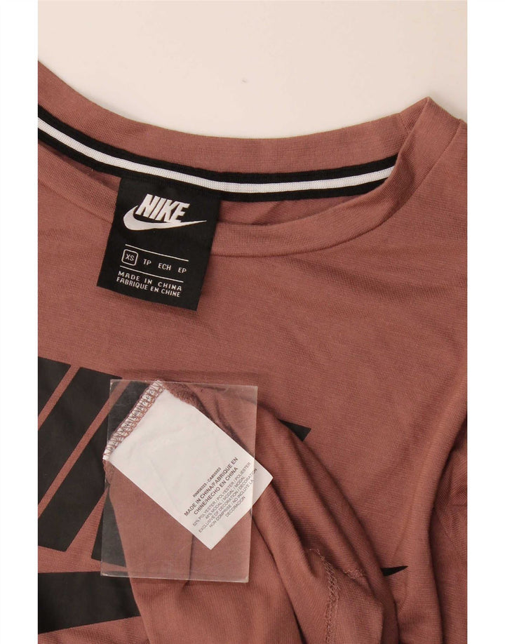 Nike T-shirt graphique pour femme UK 6 XS Marron Polyester