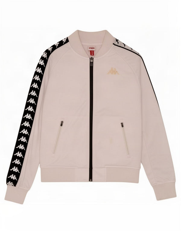 Kappa Veste de survêtement graphique pour femme UK 10 Small Blanc Colourblock