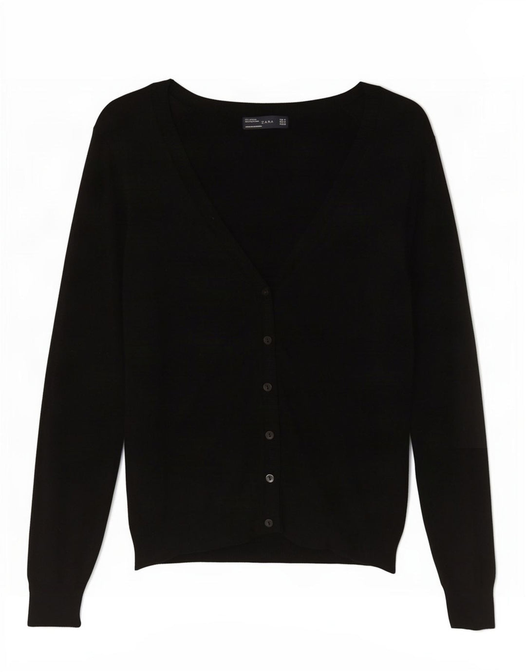 Zara Cardigan Femme Pull UK 12 Medium Noir Viscose