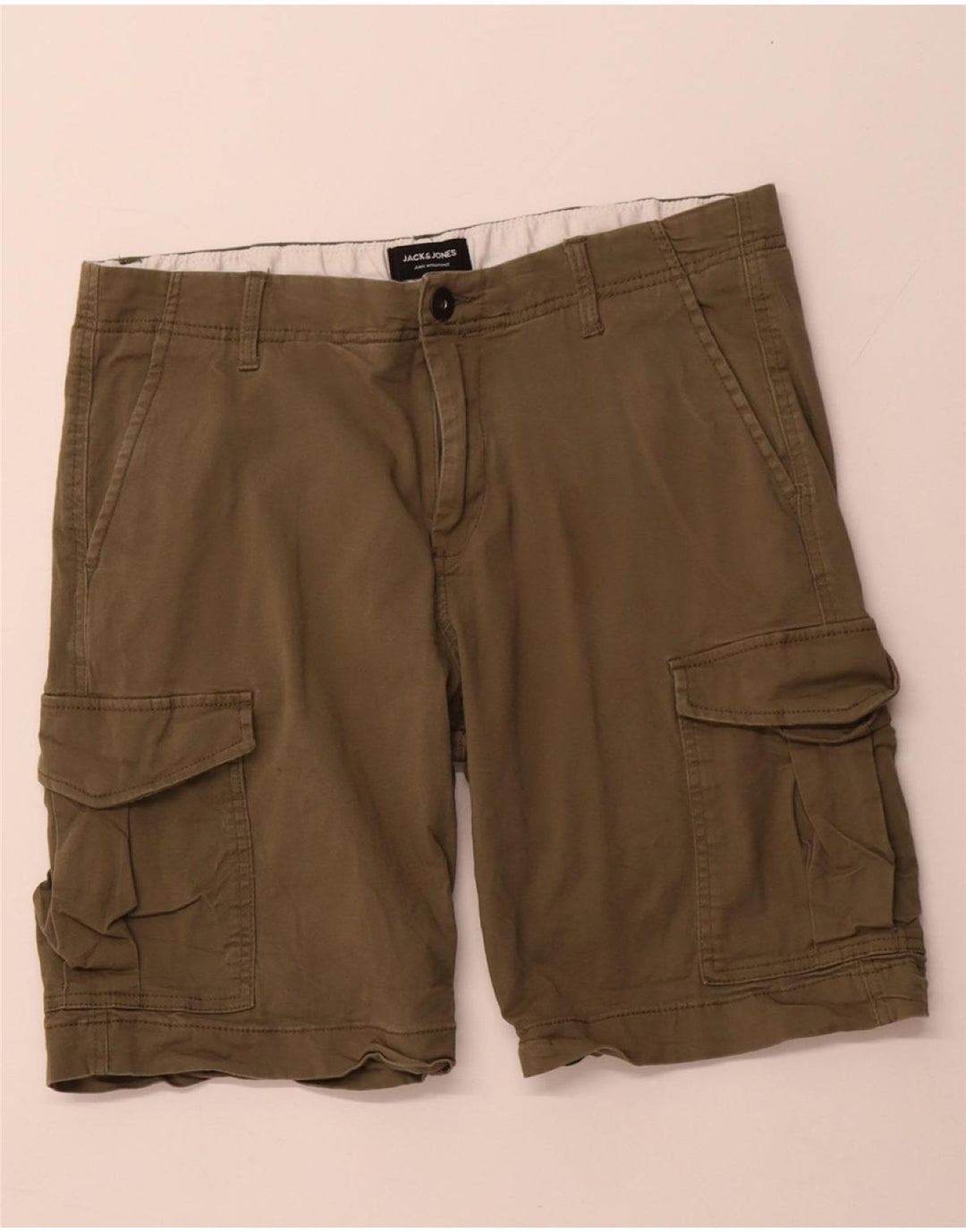 JACK & JONES Short Cargo W32 Homme Kaki Moyen Coton
