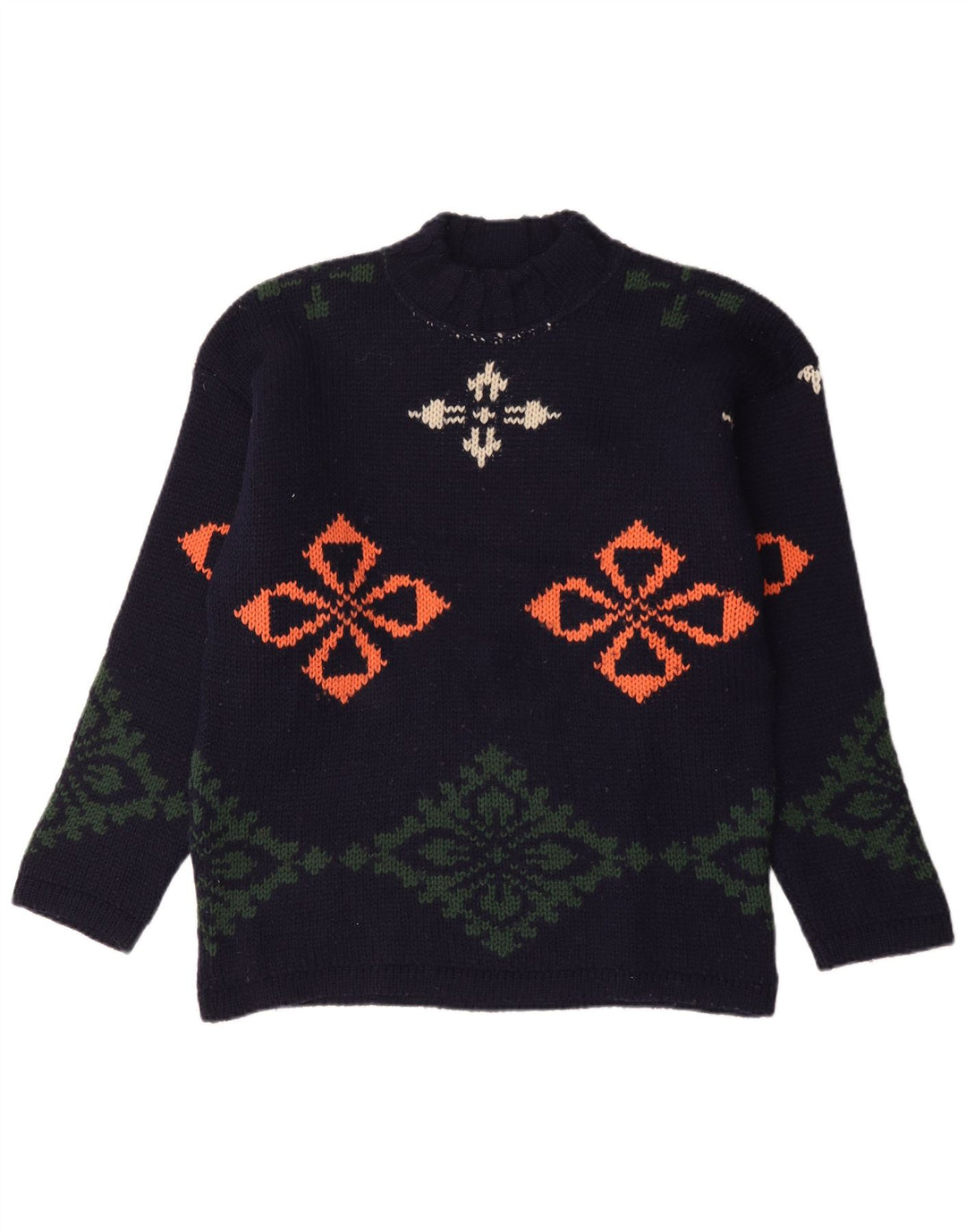 Foxhound Pull col roulé pour homme Motif floral Bleu marine Taille L