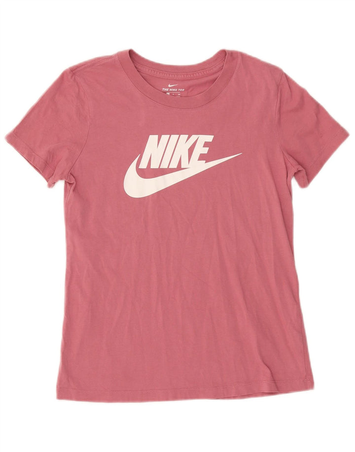 NIKE T-shirt graphique pour femme UK 10 Petit coton rose