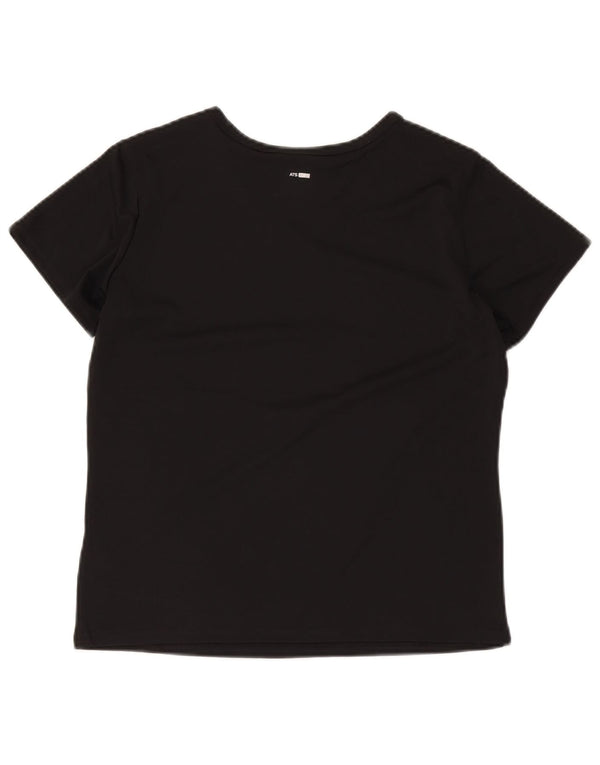 Adidas T-Shirt Femme Top UK 14 Moyen Noir Polyester