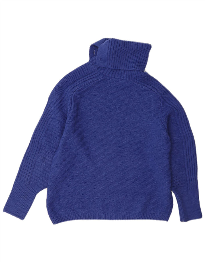 Marks & Spencer Pull col roulé pour femme UK 10 Petit Bleu Acrylique