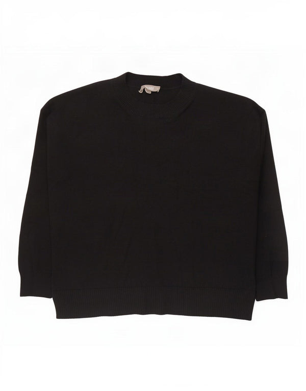 Oasis Pull à col rond pour femme UK 14 Medium Noir Viscose