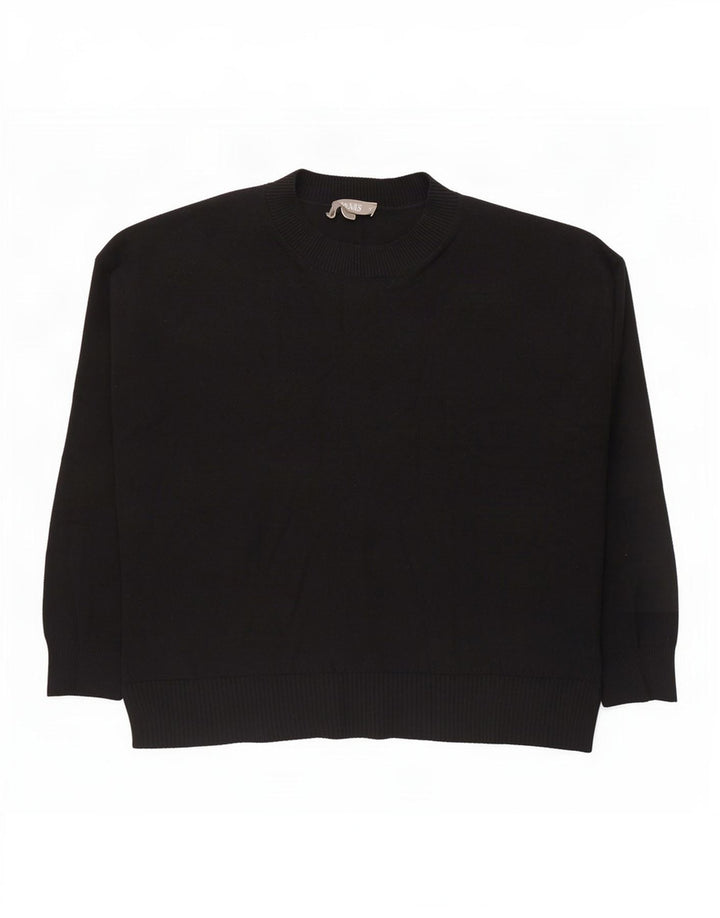 Oasis Pull à col rond pour femme UK 14 Medium Noir Viscose