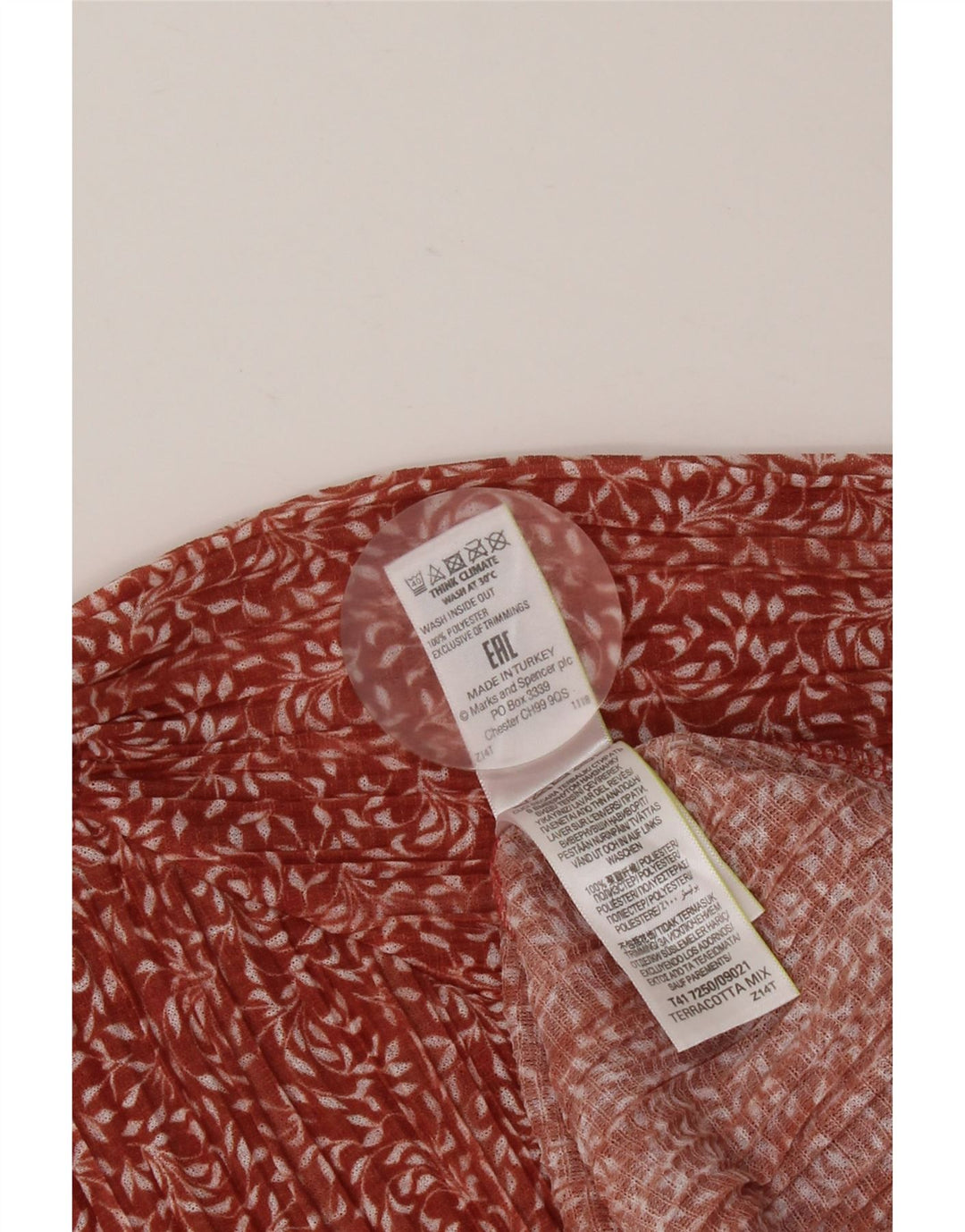 MARKS & SPENCER Chemisier à manches longues pour femme UK 12 Rouge moyen floral