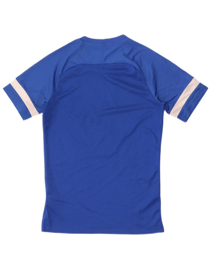 NIKE Hommes Dri Fit T-Shirt Haut Petit Bleu Colorblock Polyester