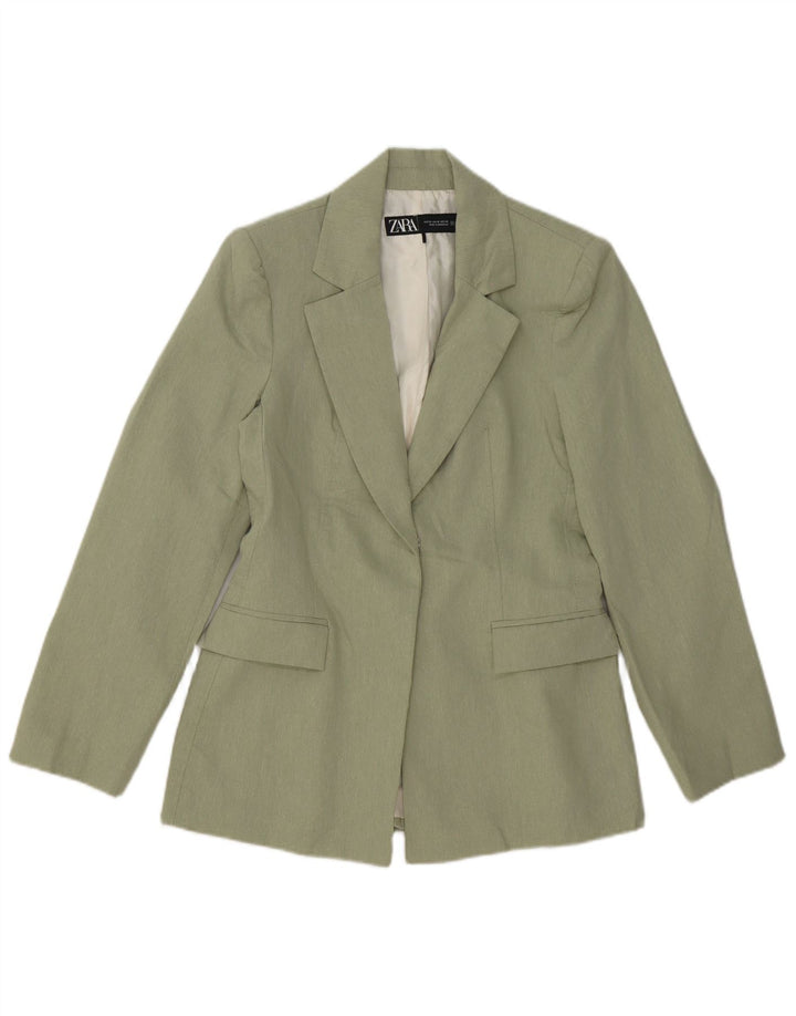 Zara Veste Blazer Ouverte Femme UK 6 XS Vert