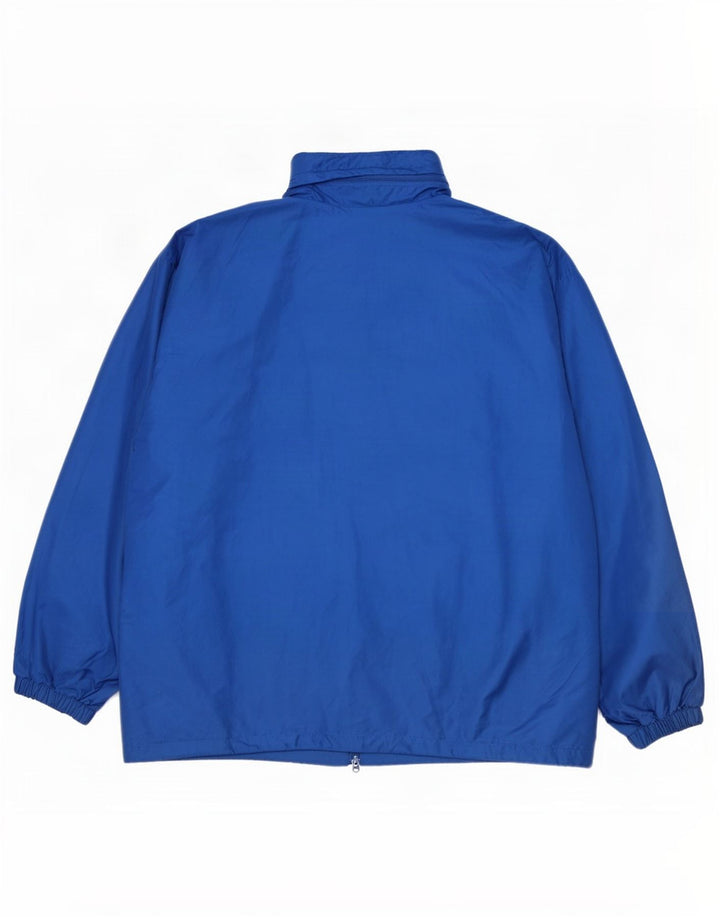 Asics Veste de pluie à capuche pour homme UK 40 Large Bleu Polyester