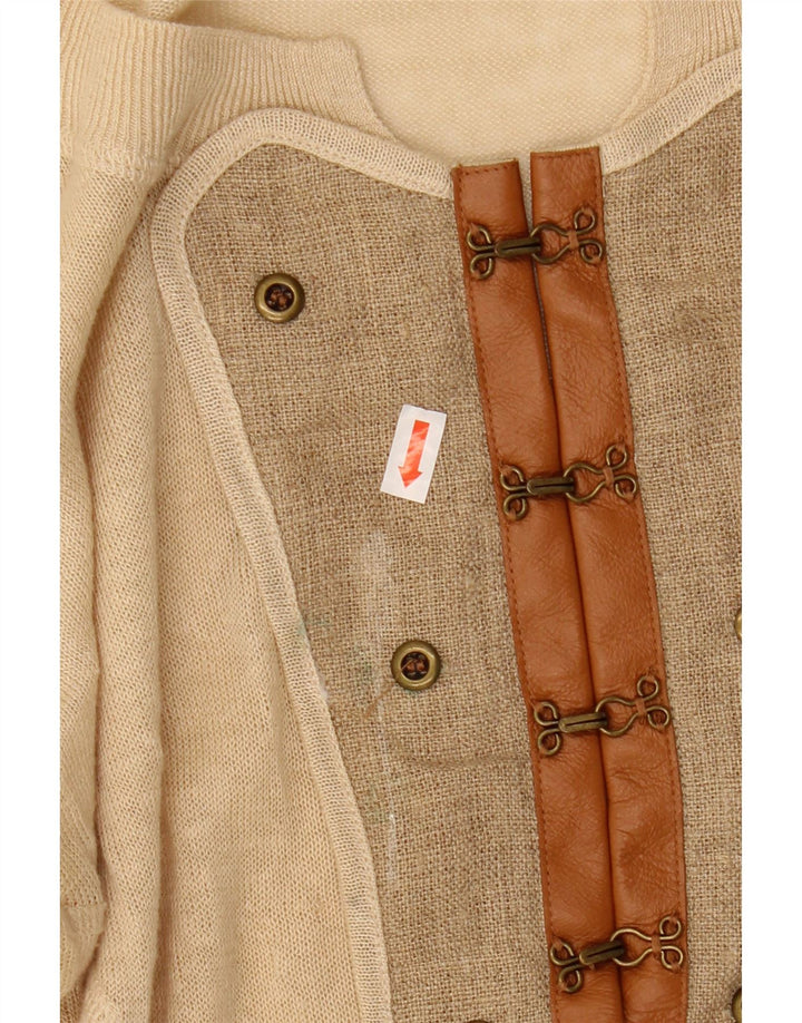 ALL SAINTS Pull col bateau pour femme UK 12 Lin beige moyen