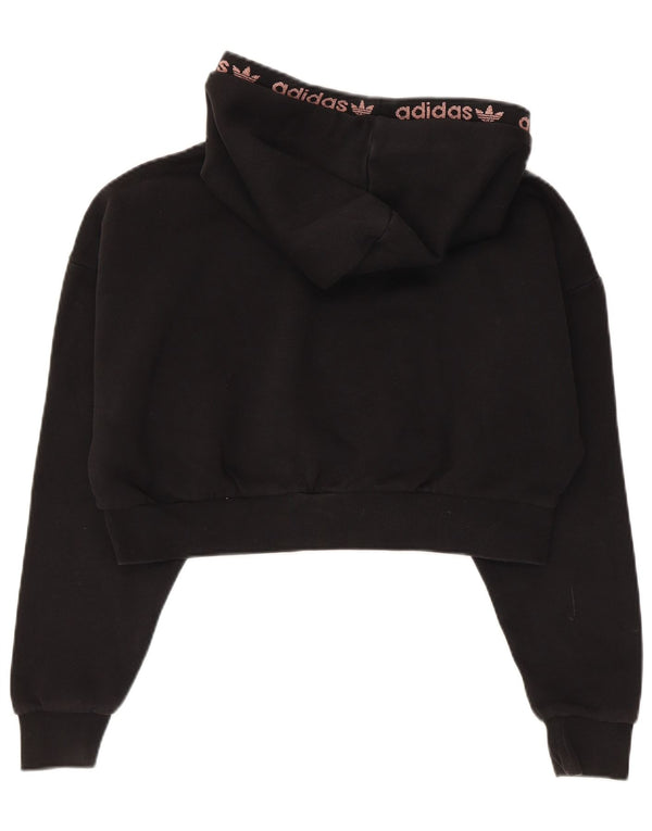Adidas Pull à capuche surdimensionné graphique pour femme UK 4 XS en coton noir